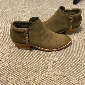 Olive suede boots